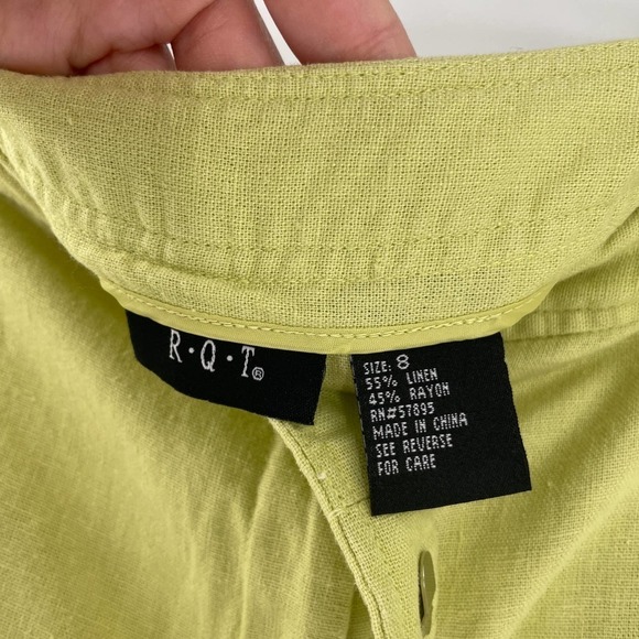 R.Q.T Linen Blend Straight Leg Crop Pants - Picture 4 of 7